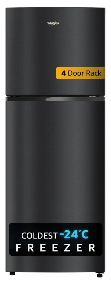 Whirlpool 235 Liters Double Door Refrigerator Black Color